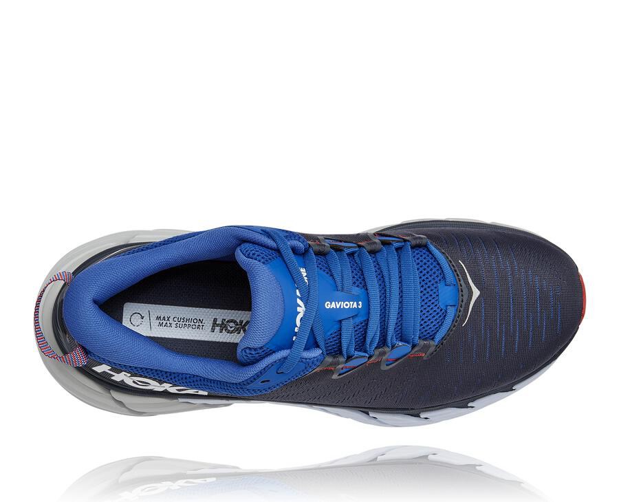 Hoka One One ランニングシューズ メンズ 黒/青 - Gaviota 3 - TN0517384